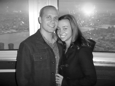 Jamie and I just after I proposed to her on top of the Empire State Building